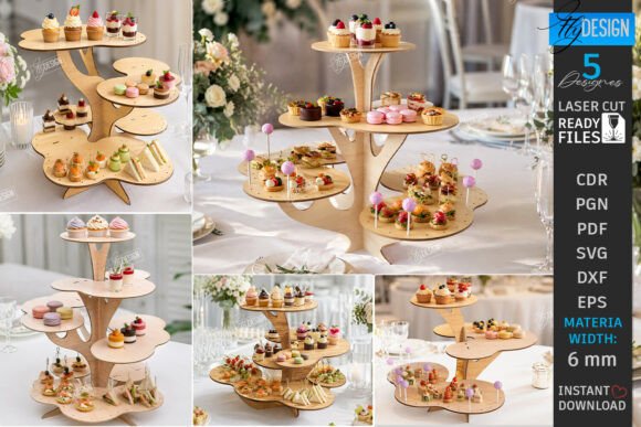 Download Tree Cupcake Stands Laser Cut Bundle SVG - Bundle Collection