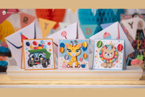 Download Tiny Tots Birthday Pop Up Cards SVG Bundle - Bundle Collection