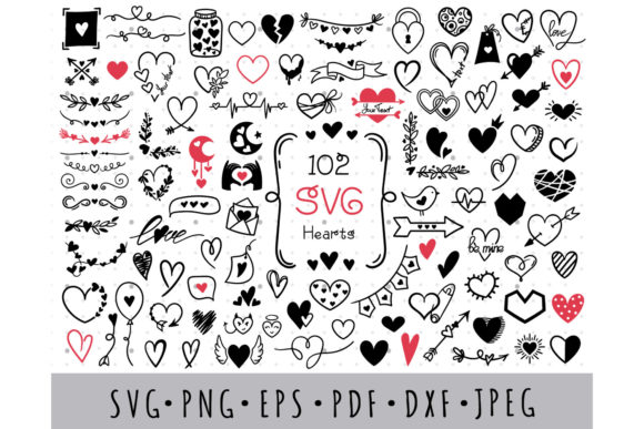 Download Hearts SVG Bundle, Valentine Day Doodle - Bundle Collection