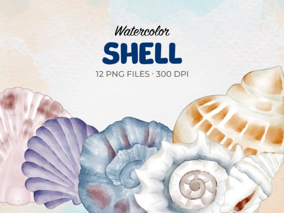 Download Watercolor Shell and Shellfish Clip Art - Fish Collection