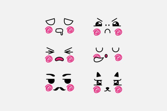 Download Set of Cute Eyes Expressive Emotion Face - Emotion Collection