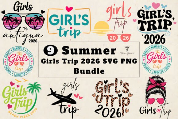Download Summer Girls Trip 2026 SVG PNG Bundle - Bundle Collection