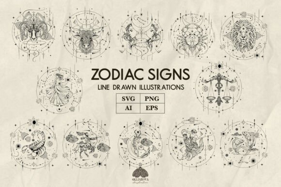 Download Zodiac Signs Svg Png Eps Bundle - Bundle Collection