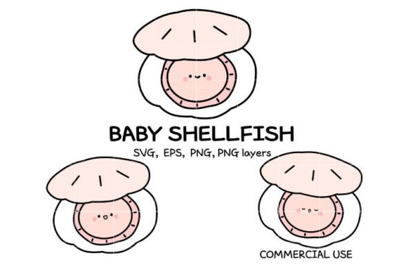 Download Kawaii Baby Shellfish SVG Bundle | Cute - Bundle Collection
