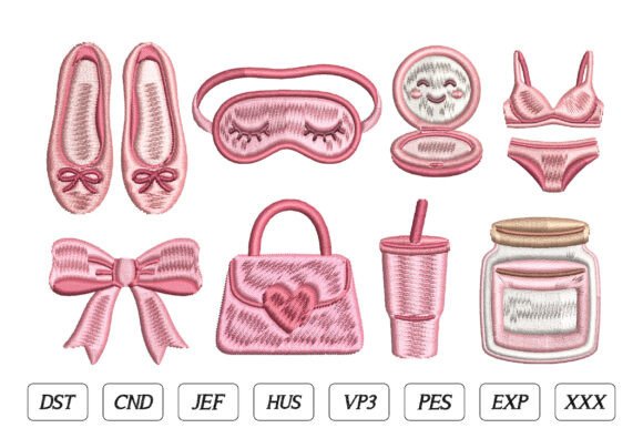 Download Mini Pink Girly Embroidery Bundle - Bundle Collection