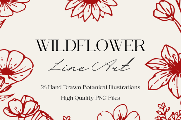 Download Wildflower Line Art PNG Bundle - Bundle Collection
