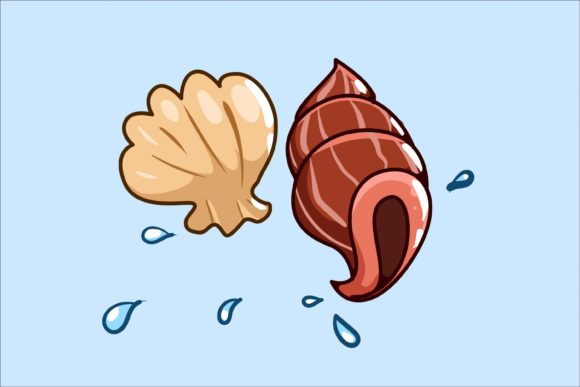 Download Cute Conch and Shellfish Cartoon - Fish Collection