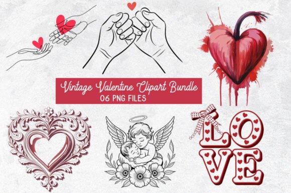 Download Vintage Valentine Clipart Bundle - Bundle Collection