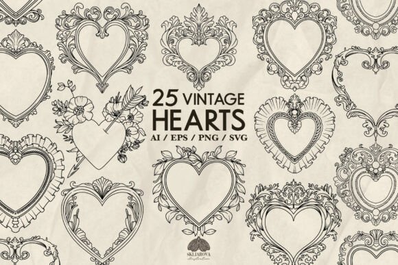 Download Vintage Hearts Svg Bundle - Bundle Collection