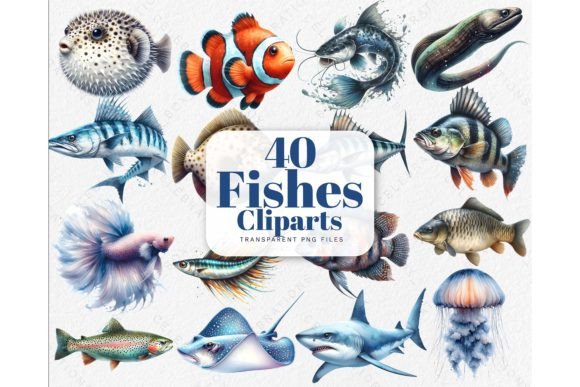 Download Watercolor Fishes PNG Clipart - Fish Collection