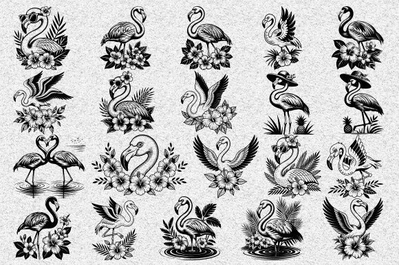 Download Flamingo SVG Bundle, Flamingo Clipart - Bundle Collection