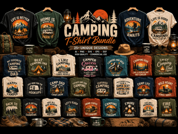 Download Retro Camping SVG Bundle Outdoor Design - Bundle Collection